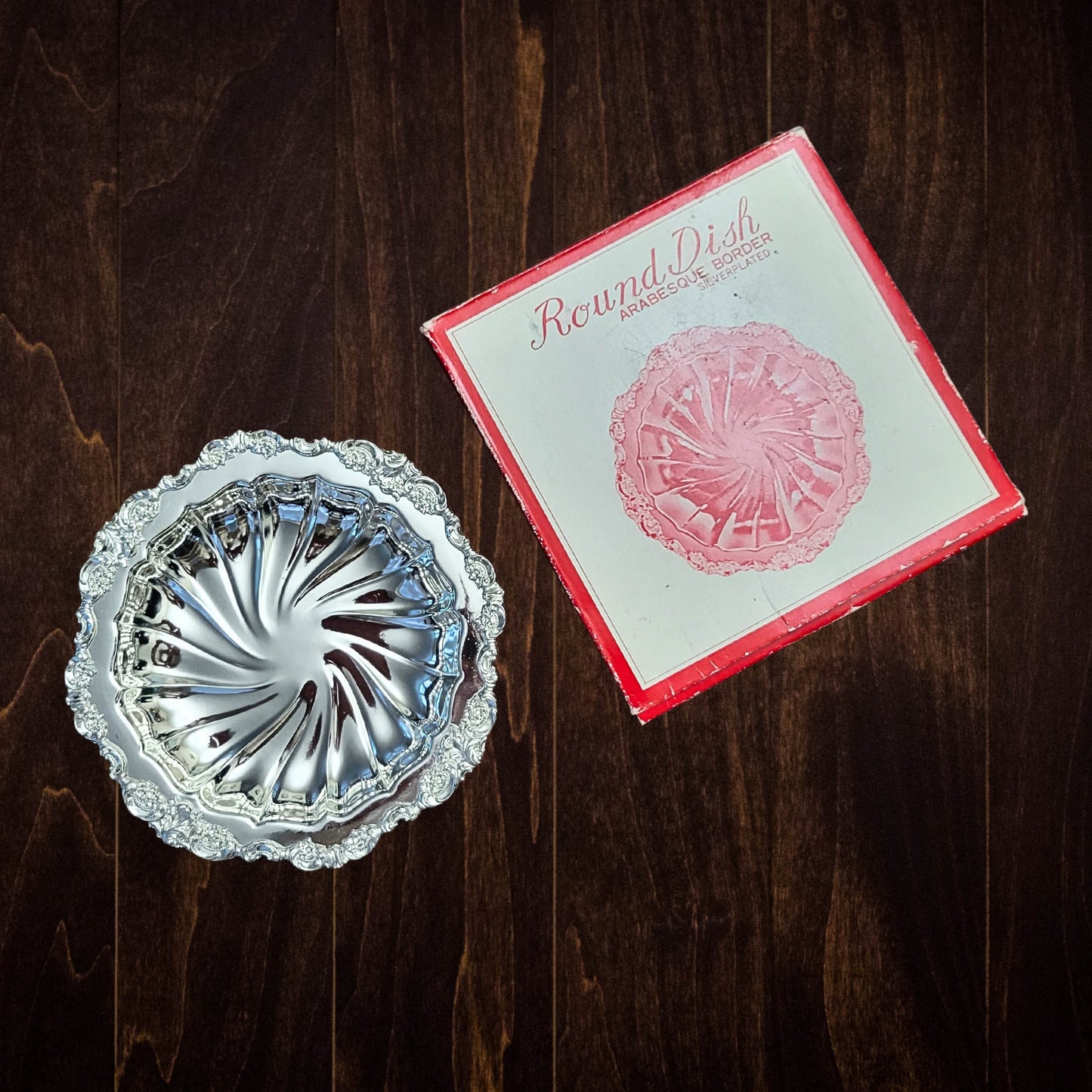 Vintage Leonard Silverplated Ornate Trinket Dish - Made in Japan
