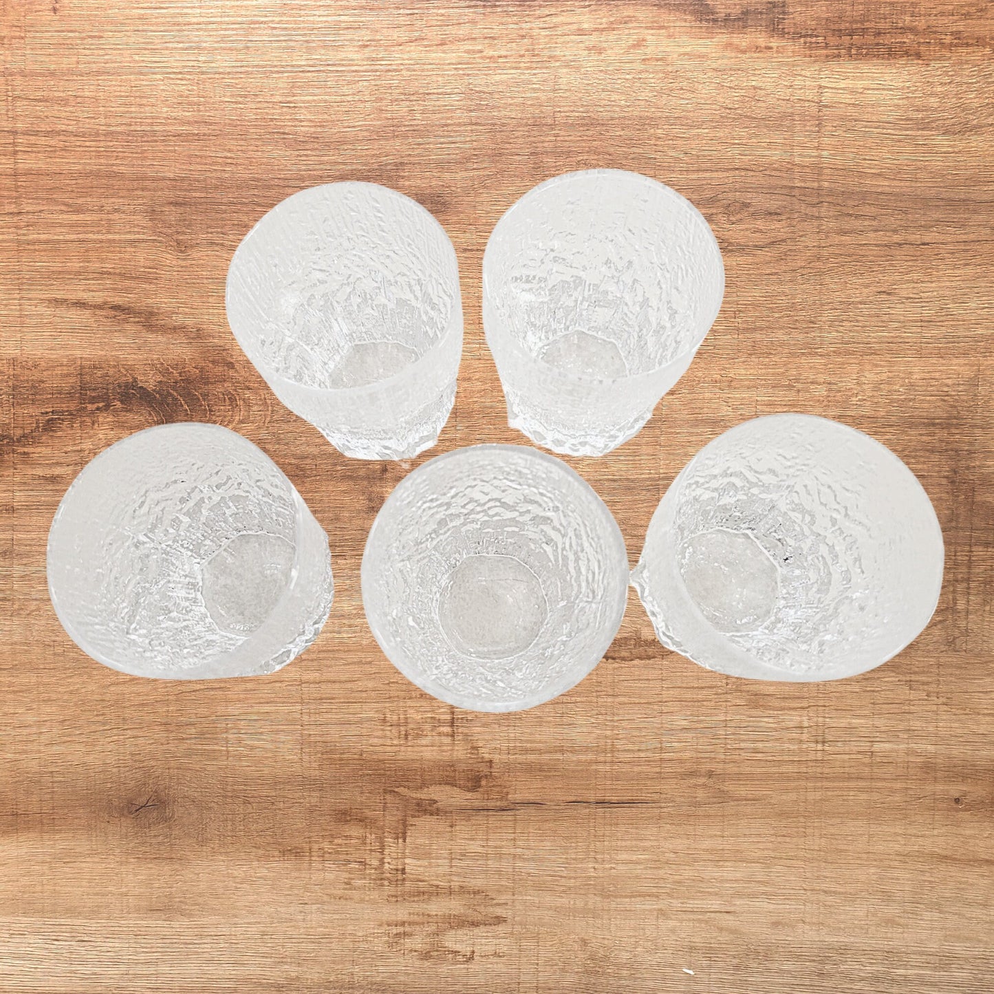 Vintage Tapio Wirkkala Littala Crystal Shot Glasses - Set of 5 - Ice Texture