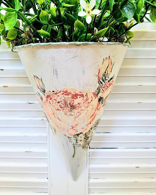 Rose Flower Wall Pocket Set of 2