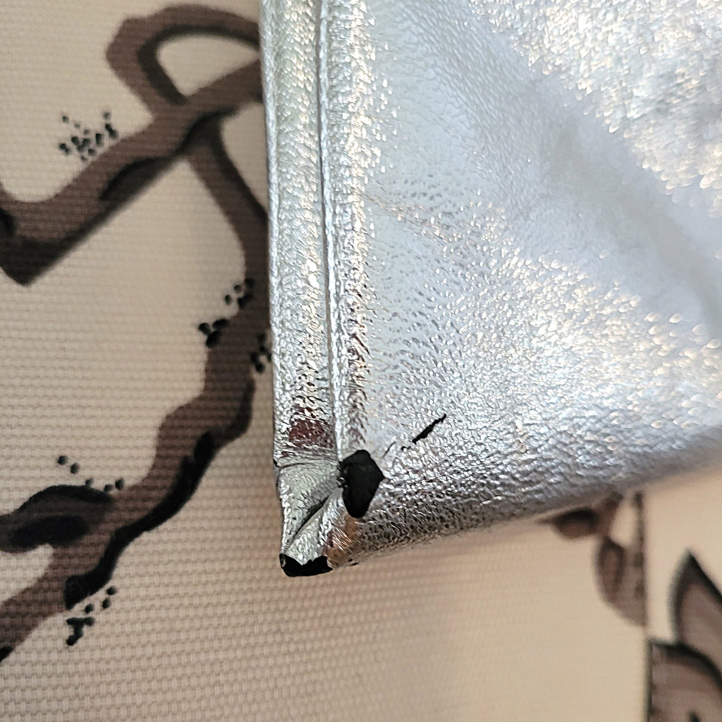 Mid Century 1950s/1960s Silver Clutch Handbag w/Chain Handle - Unmarked