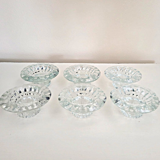 Vintage KIG Indonesia Crystal Candle Holders - Set of 6