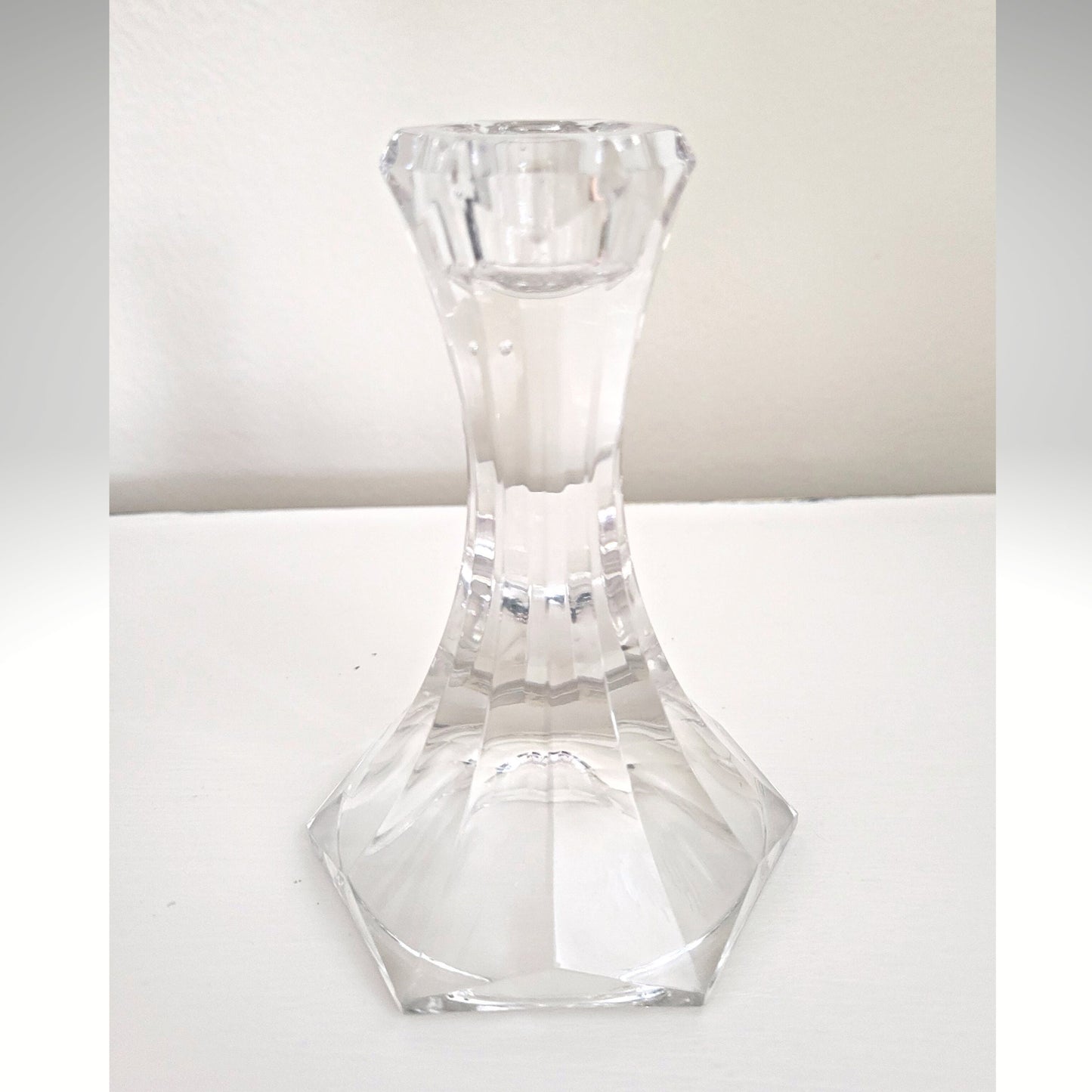 Vintage Austrian 24% Lead Crystal Taper Candle Holders - Set of 3