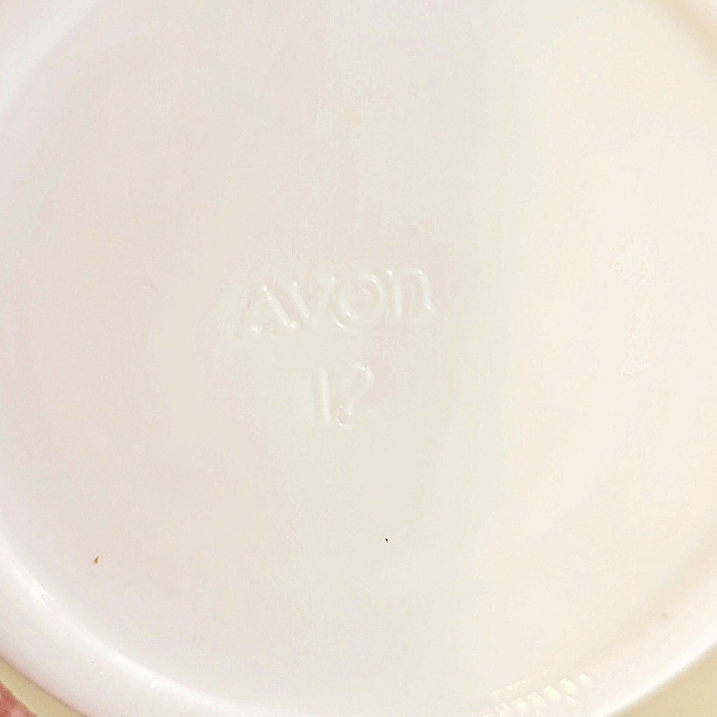 White Avon Milk Glass Ginger Jar w/Lid - Bird & Flowers Design