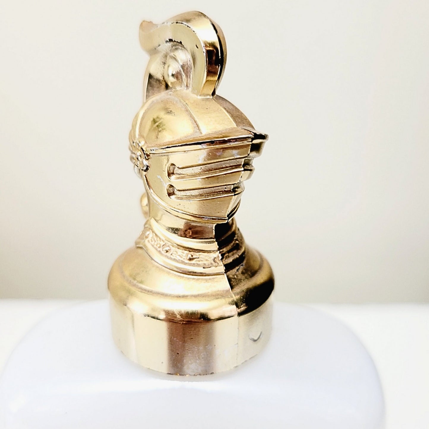 Rare Vintage Mid Century - King's Men Cologne Bottle/Decanter - Knight Helmet - White Glass