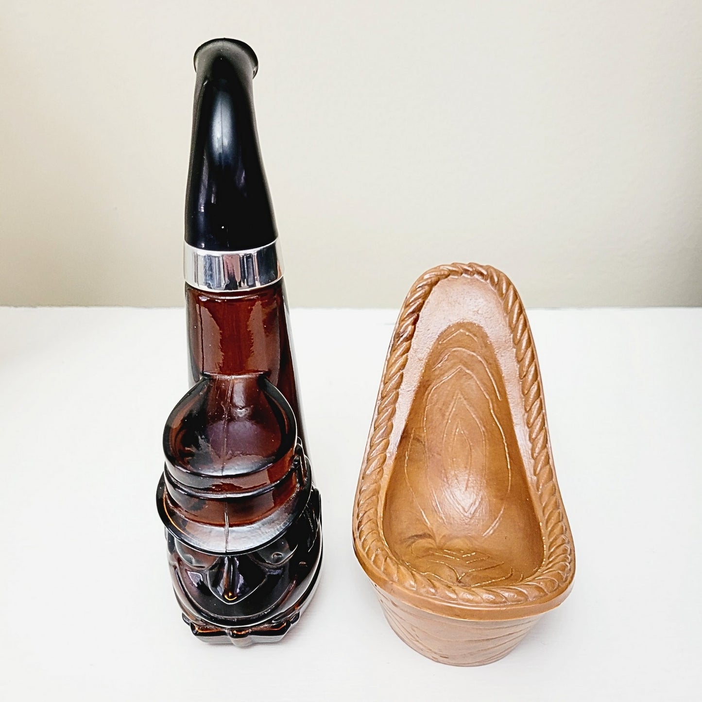 Vintage Avon Pipe Dreams Decanter – Amber Glass After Shave Bottle, 1967