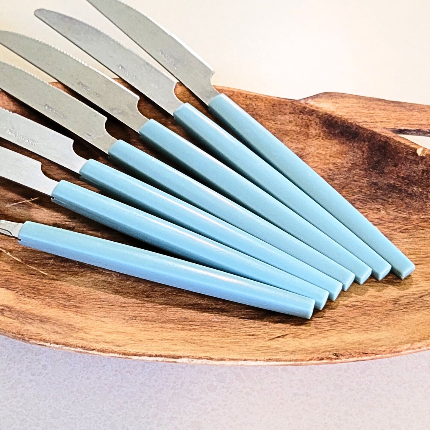 Vintage Delphite Plastic Silverware in Light Blue