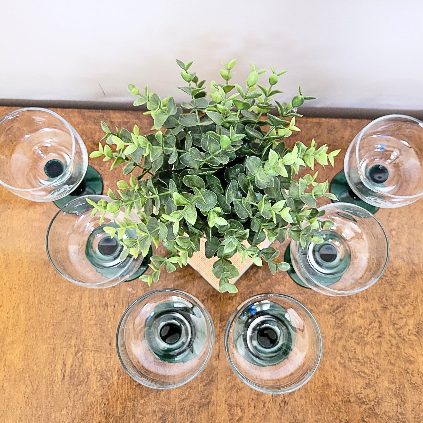 Vintage Libbey Cactus Stem Margarita Glasses - Etched Elk, Set of 6
