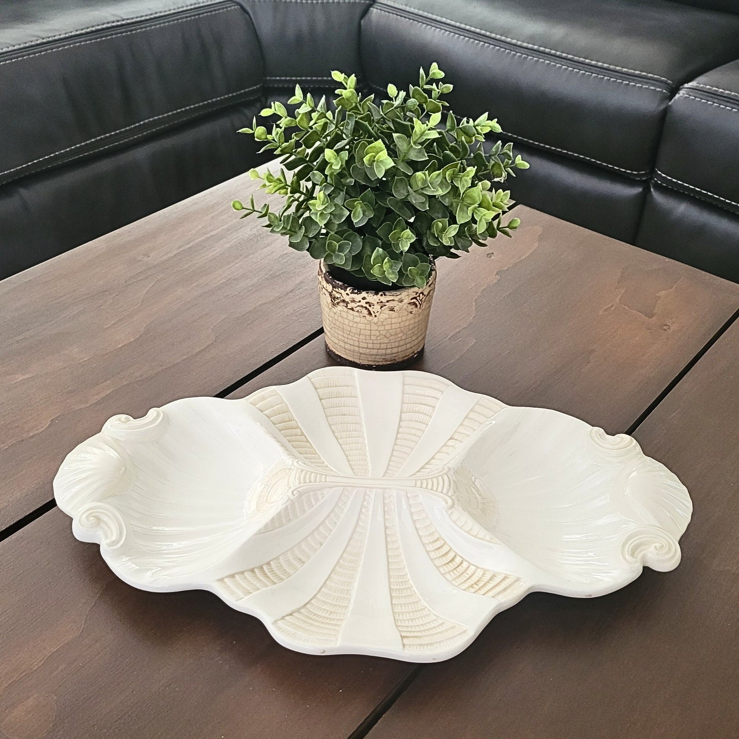 Vintage Butlers Pantry 4-Part Serving Tray/Platter - Seashell Design - Made in Italy by LENOX