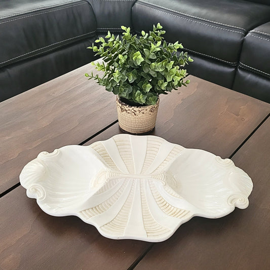 Vintage Butlers Pantry 4-Part Serving Tray/Platter - Seashell Design - Made in Italy by LENOX