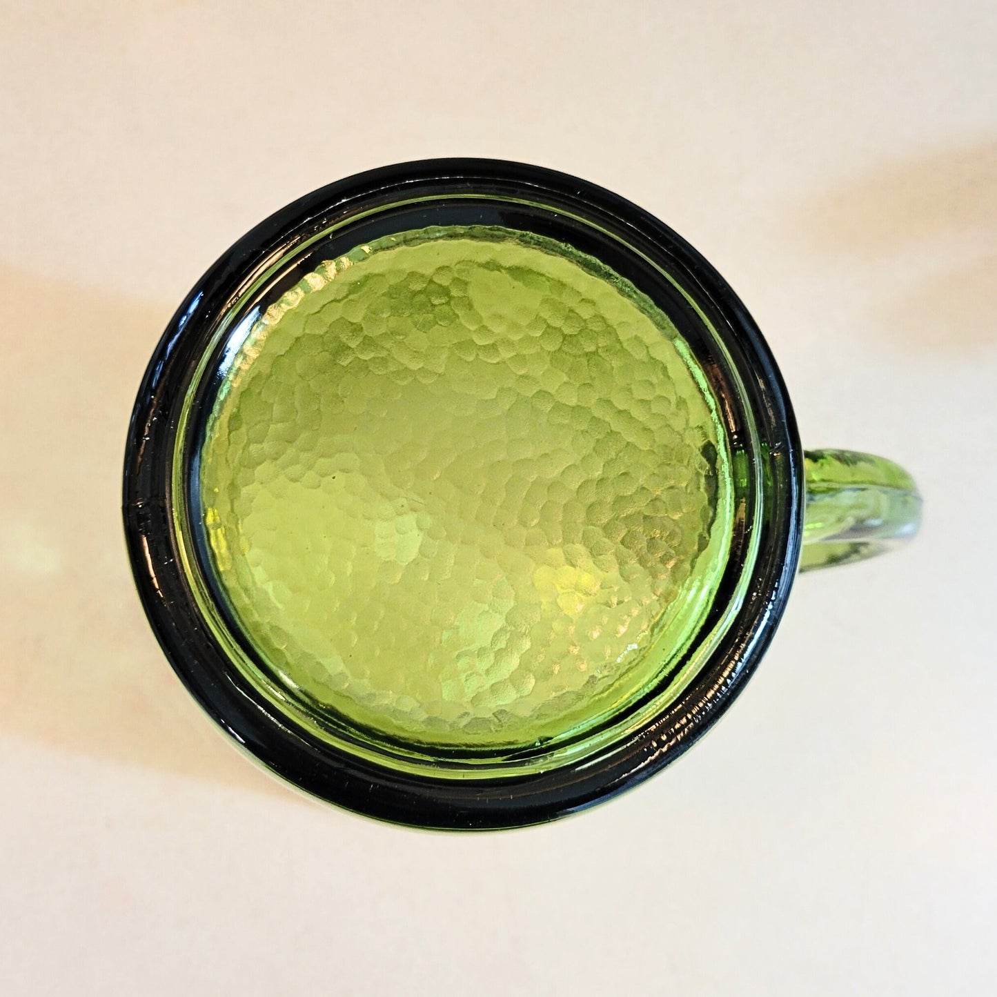 Vintage Hazel Atlas Emerald Green Glass Thumbprint Large Pitcher - 1960s