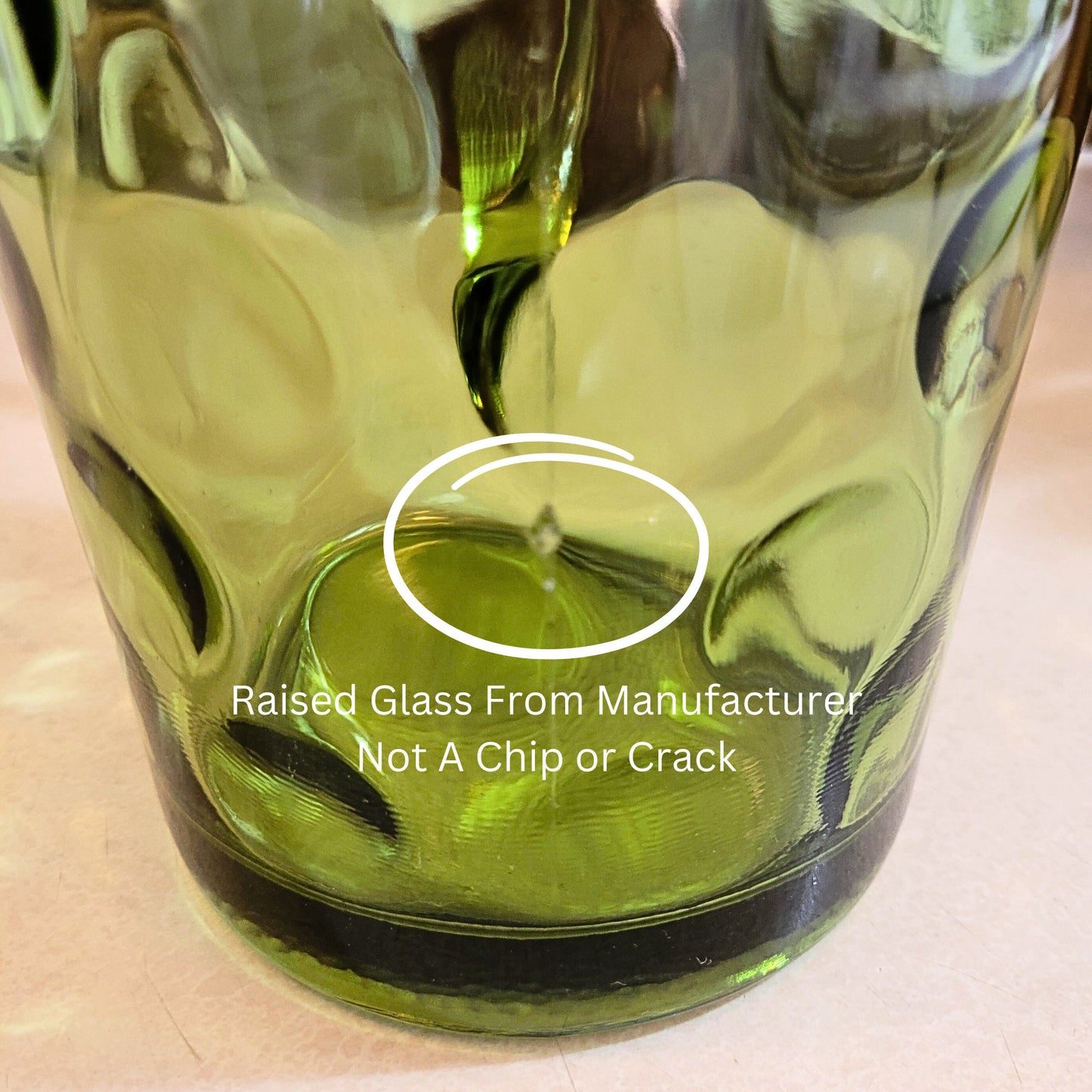 Vintage Hazel Atlas Emerald Green Glass Thumbprint Large Pitcher - 1960s