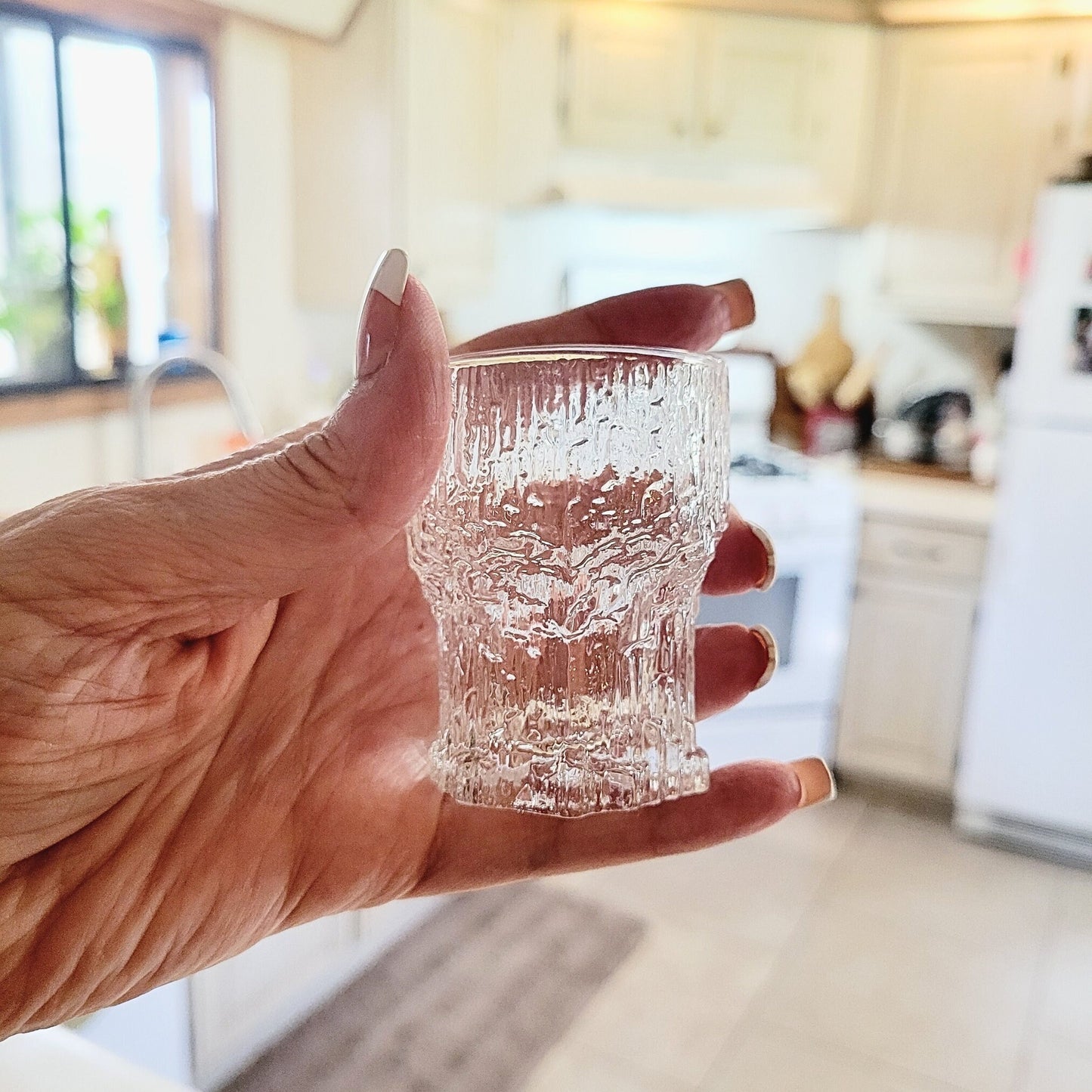 Vintage Tapio Wirkkala Littala Crystal Shot Glasses - Set of 5 - Ice Texture