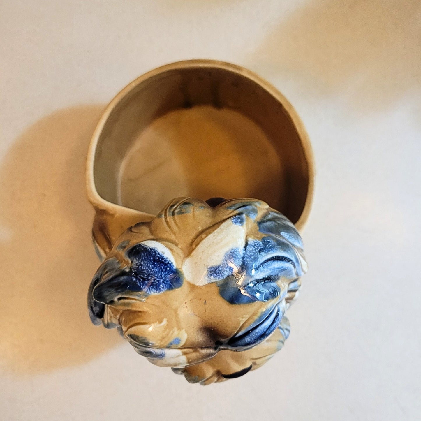 Shaggy Dog - Sitting Fluffy Dog Planter - Made in Japan - PLANT NOT INCLUDED