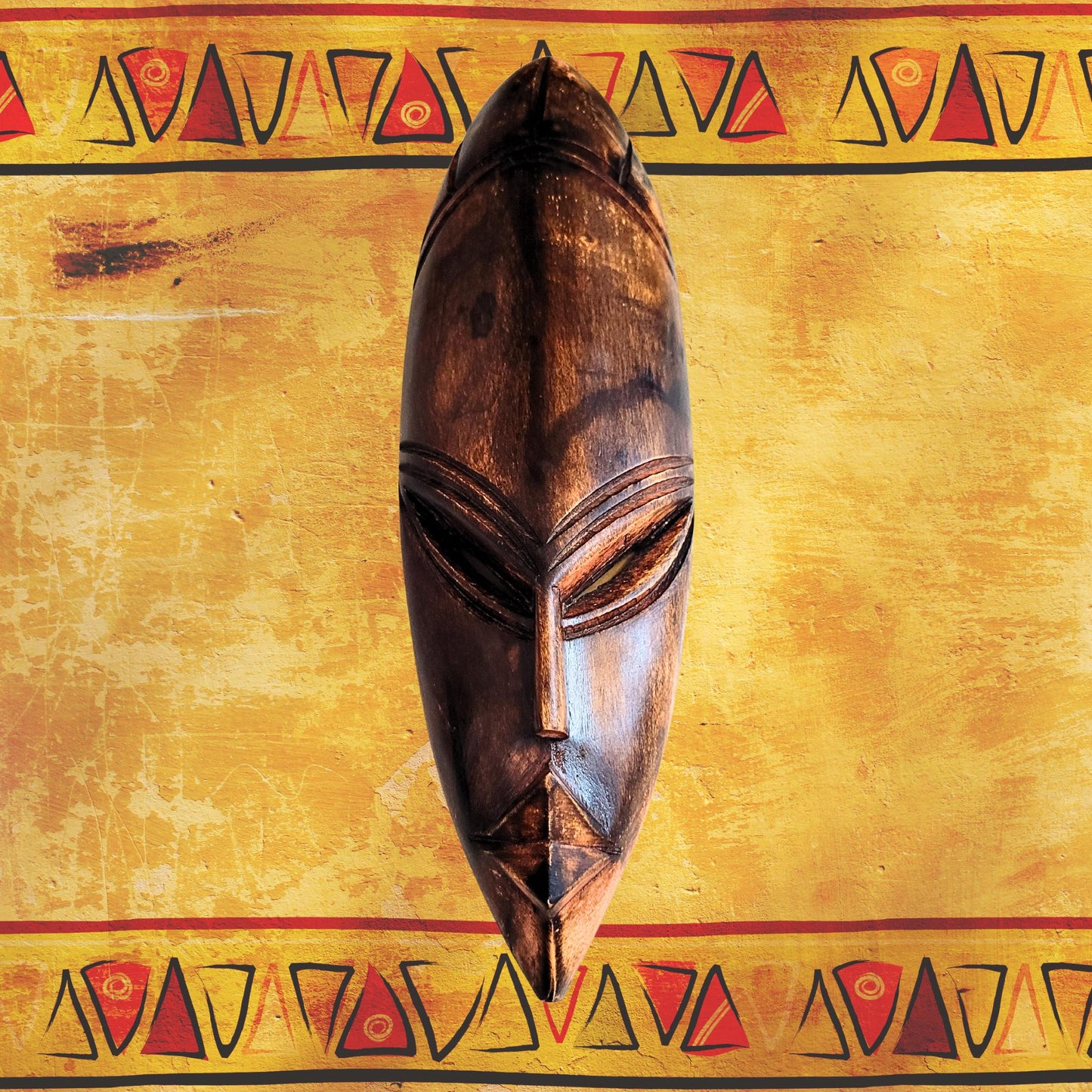 Vintage Hand Crafted Wood Mask - African Mask - Wall Hanging - Art Piece - Sculpture