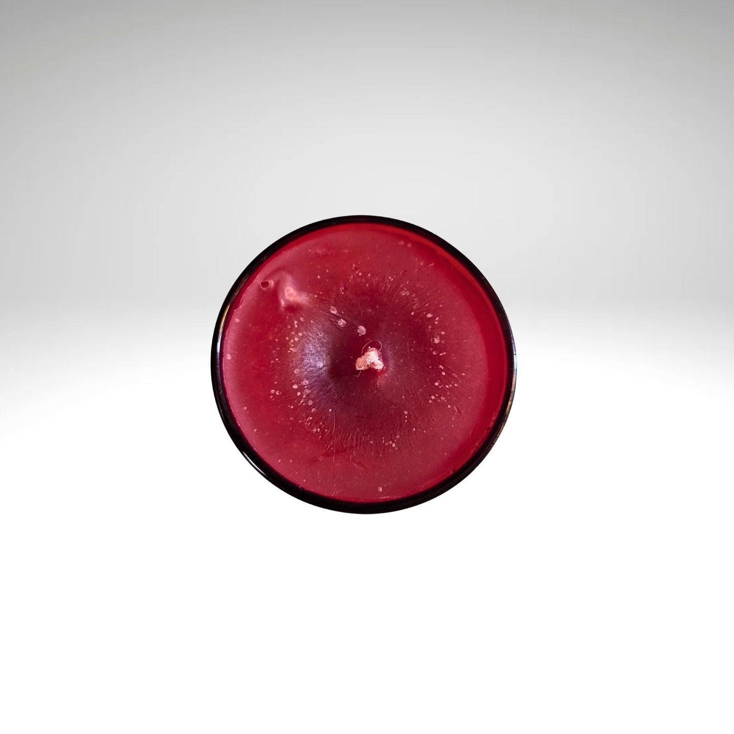 Vintage Czech Ruby Red Cut to Clear Glass Votive Candle Holder - BOHO Style