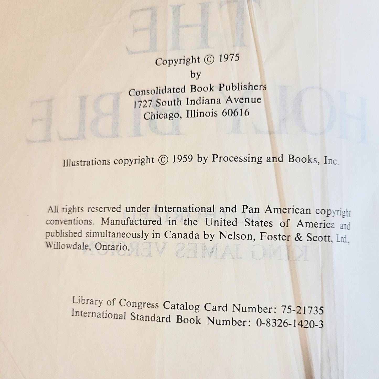 Vintage 1975 "The Holy Bible" Giant Print Edition