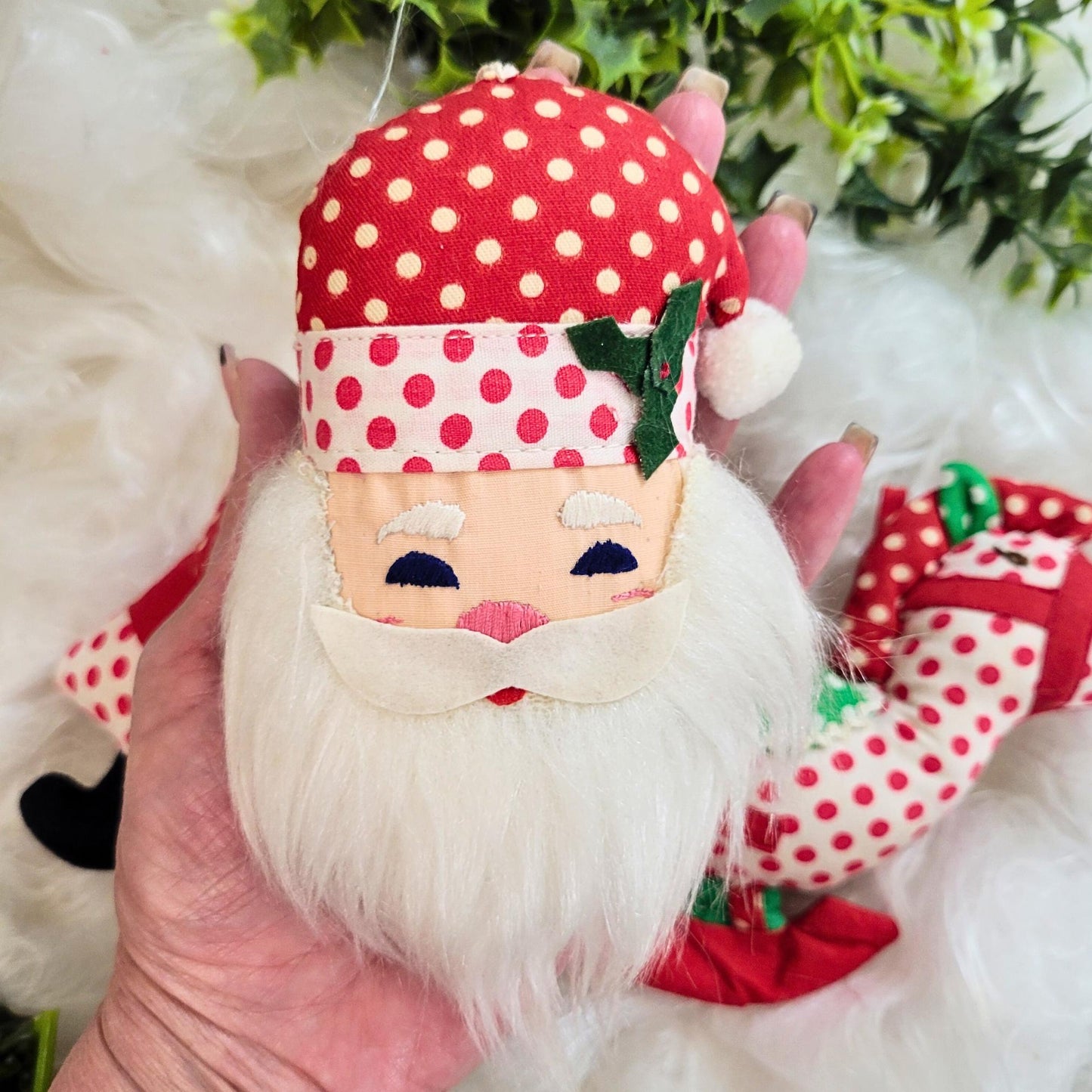 Vintage House of Hatten Plush Christmas Ornaments Set - 1976