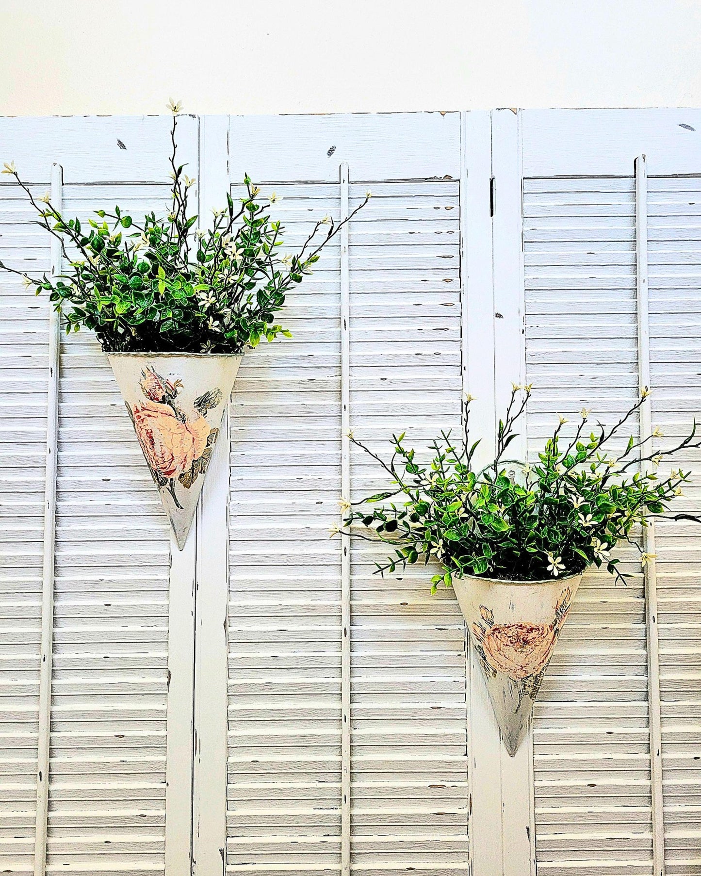 Rose Flower Wall Pocket Set of 2
